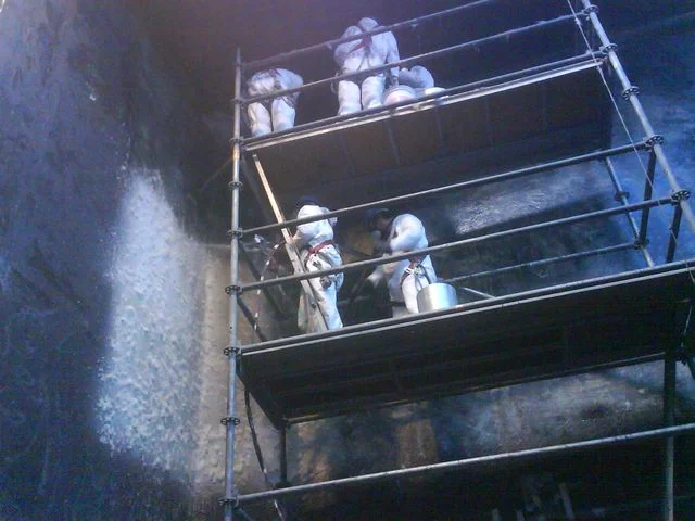 Aplicación de pisos antiácidos con resina viniléster